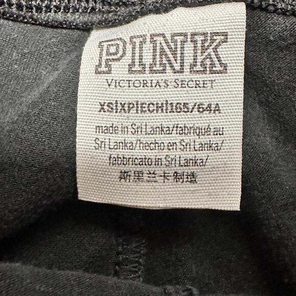 PINK Victorias Secret Fold Over Mini Black Low Rise Cotton Shorts Size XS - Picture 4 of 5